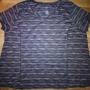 Livi active purple and black striped top size 26/28